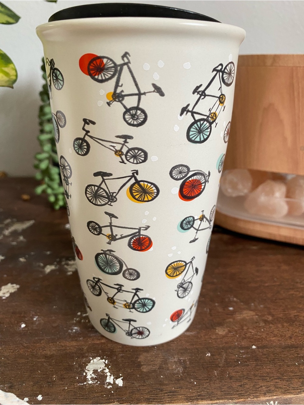 2016 Starbucks Portland ceramic tumbler with bicycles - Picture 3 of 6